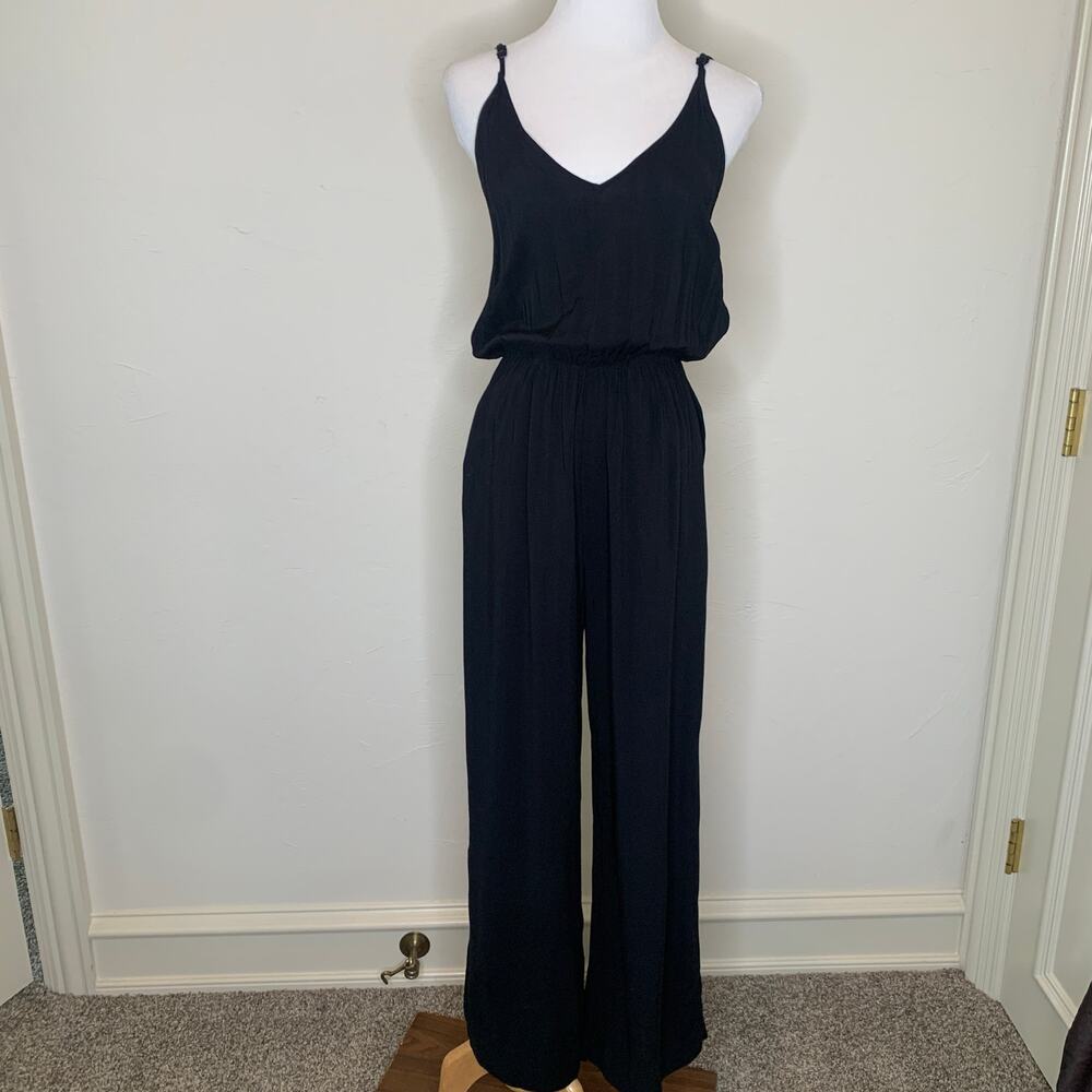 Black Rayon Camisole Jumpsuit Sz 4 Loungewear